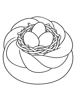 Free printable Bird Nest Hair Bun coloring page
