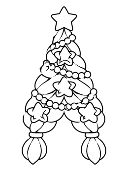 Free printable Christmas Tree Hair Braid coloring page