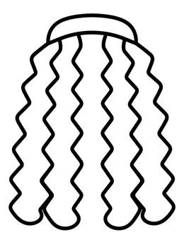 Free printable Crimped Zigzag Hair Wig coloring page