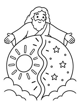 Free printable Creation Of Day And Night coloring page