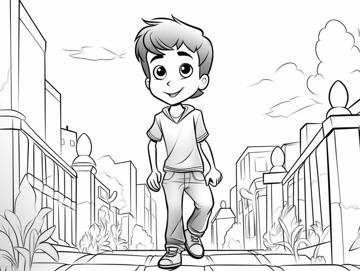 Creative Little Boy Picture To Color - Coloring Page