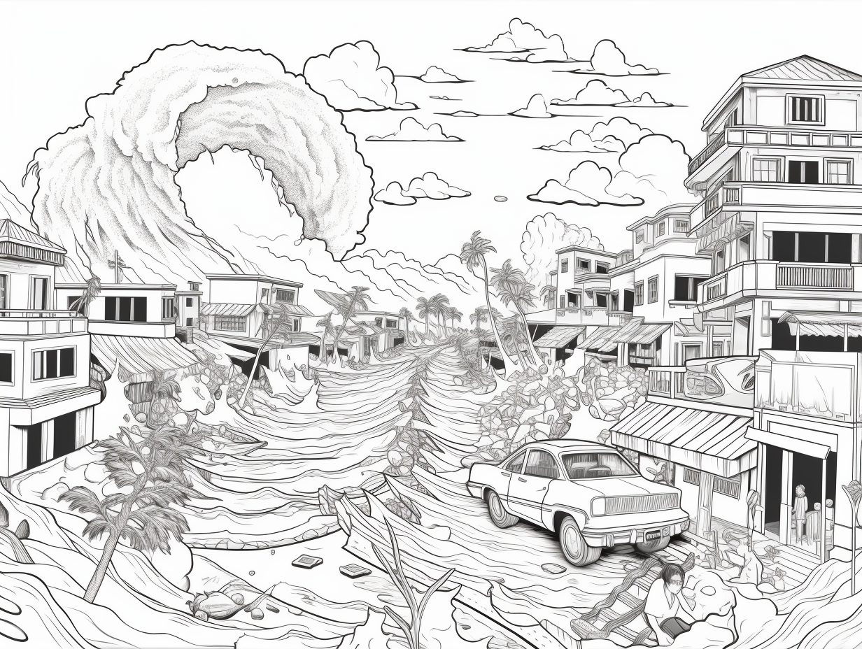 Creative Natural Disaster Coloring For Kids Coloring Page