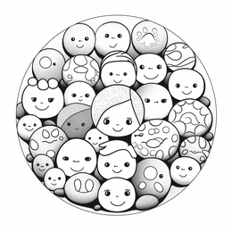 Colorful Pebble Wonderland - Coloring Page
