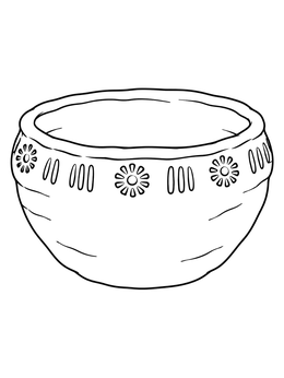 Free printable Handmade Clay Pinch Pot coloring page