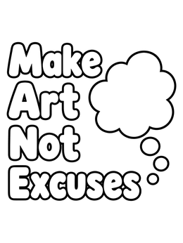 Free printable Make Art Thought Bubble coloring page