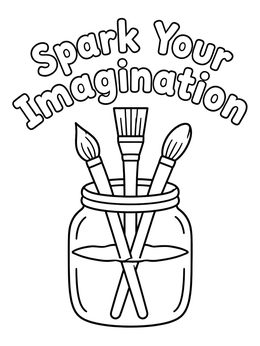 Free printable Paint Brushes In Water Jar coloring page