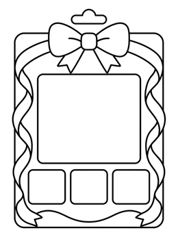 Free printable Toy Gift Card With Ribbon coloring page