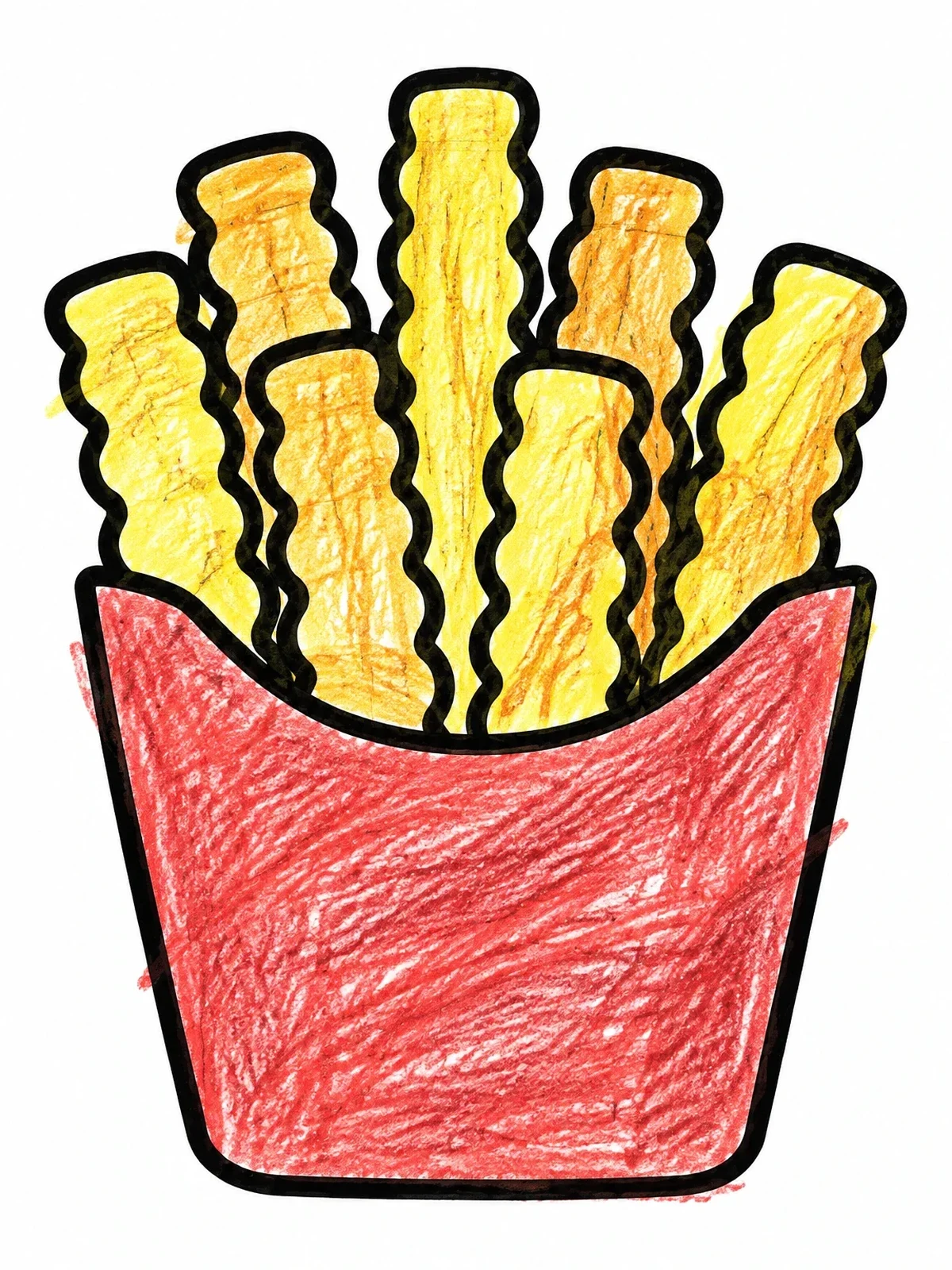 Colored example of the Crispy Crinkle Cut Fries Box coloring page