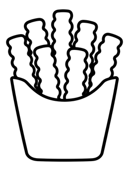Free printable Crispy Crinkle Cut Fries Box coloring page