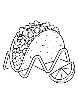 Free printable Crispy Taco In A Wire Stand coloring page