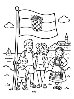 Free printable Family Vacation By Croatian Coast coloring page