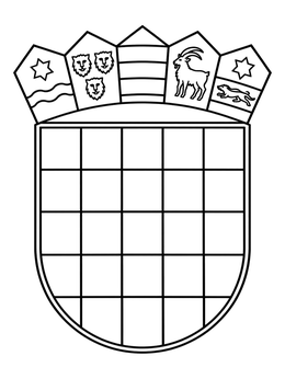 Free printable Croatian Coat Of Arms Line Art coloring page