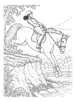Free printable Cross Country Bank Drop Jump coloring page