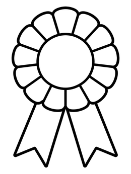 Free printable Equestrian Winner Rosette Ribbon coloring page