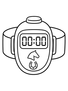 Free printable Equestrian Eventing Armband Stopwatch coloring page