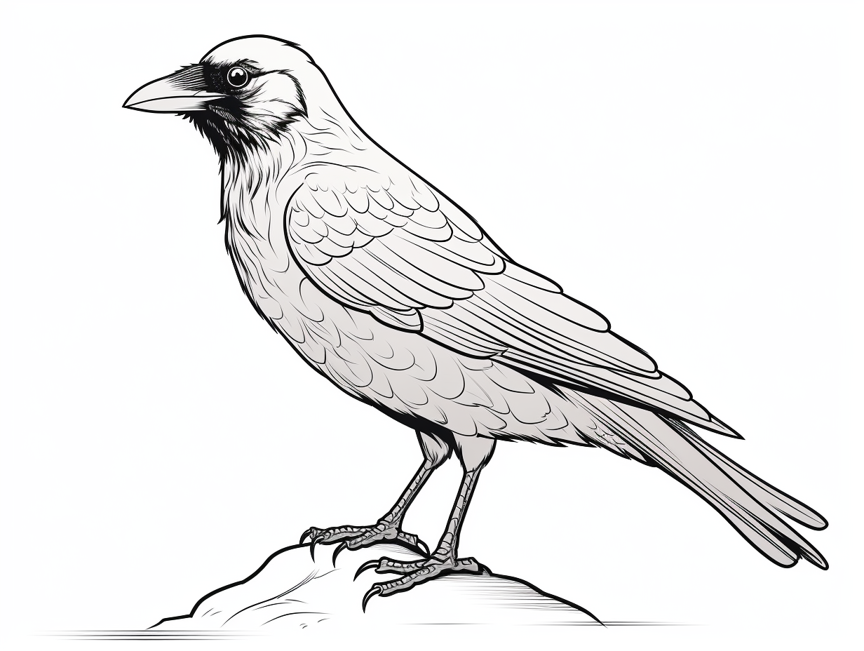 Crow Art To Color - Coloring Page