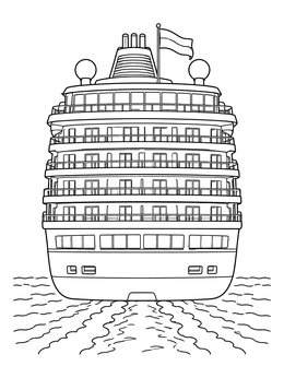 Free printable Stern View Of Cruise Ship coloring page