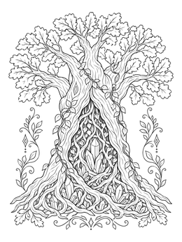 Free printable Crystal Oak Of The Enchanted Forest coloring page
