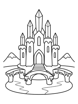 Free printable Crystal Spire Ice Castle coloring page