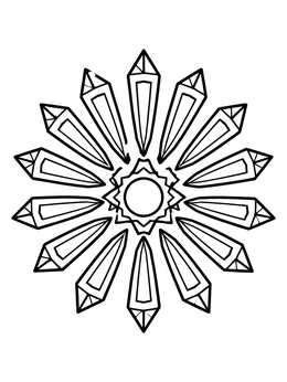 Free printable Crystal Star Kaleidoscope Pattern coloring page