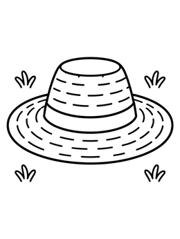 Free printable Traditional Cuban Guajiro Straw Hat coloring page