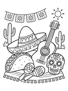 Free printable Mexican Fiesta And Traditions coloring page