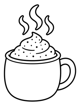 Free printable Hot Cocoa Mug With Whipped Cream coloring page