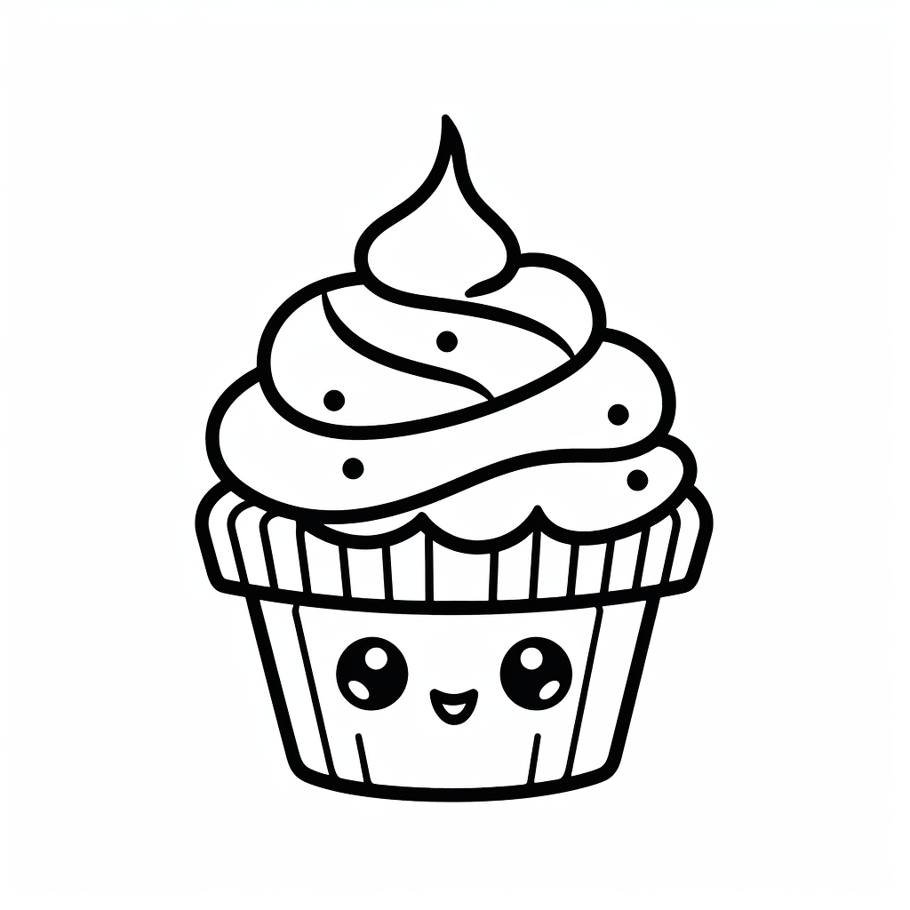 Cupcake Coloring Page For Kids - Coloring Page