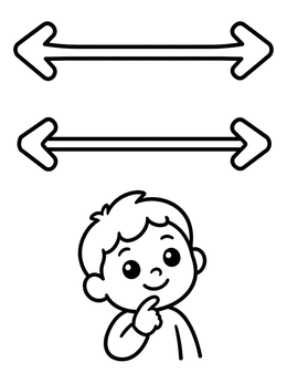 Free printable Curious Boy And Arrow Illusion coloring page