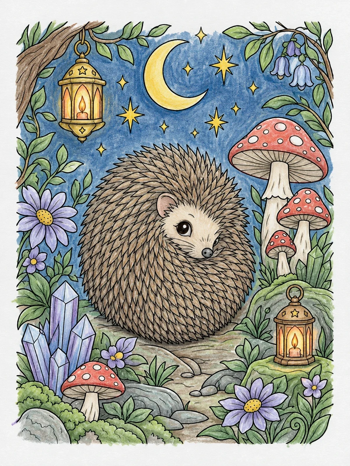 Colored example of the Curled Hedgehog In Night Garden coloring page