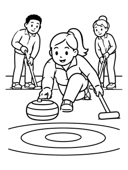 Free printable Curling Team On The Ice coloring page