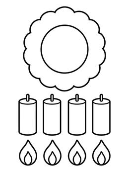 Free printable Cut And Color Advent Wreath coloring page
