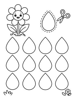 Free printable Cut And Color Flower Petals coloring page