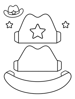 Free printable Paper Cowboy Hat Craft Template coloring page