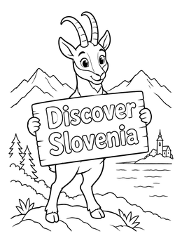 Free printable Cute Alpine Chamois In Slovenia coloring page