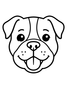 Free printable Cute American Bulldog Puppy Face coloring page