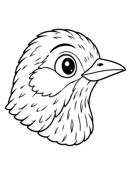 A close-up bird portrait on this cute robin coloring page.