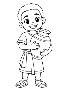 Free printable Cute Cartoon Aquarius Water Bearer Boy coloring page
