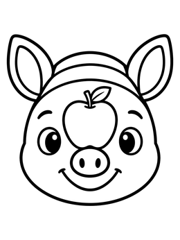 Free printable Cute Armadillo Balancing An Apple coloring page