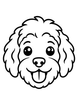 Free printable Cute Aussiedoodle Puppy Face coloring page