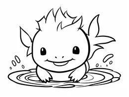 Little Axolotl Playing In Water