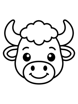 Free printable Cute Baby Buffalo Face coloring page