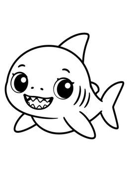 Free printable Cute Baby Bull Shark coloring page
