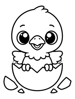 Free printable Cute Baby Eagle Hatching From Egg coloring page