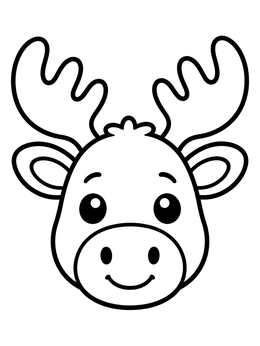 Free printable Cute Baby Elk Face coloring page