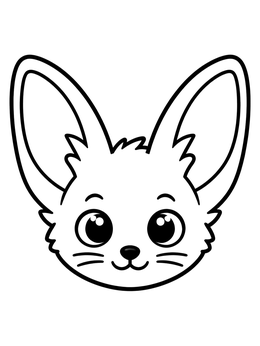 Free printable Cute Baby Fennec Fox Face coloring page