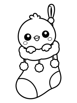 Free printable Cute Baby Finch In A Sock coloring page
