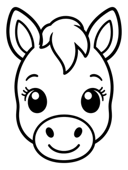 Free printable Cute Baby Foal Face coloring page
