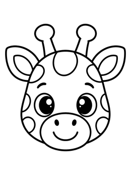 Free printable Cute Baby Giraffe Face coloring page