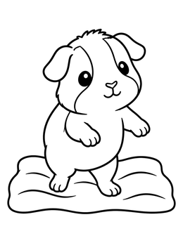 Free printable Cute Baby Guinea Pig Standing Up coloring page